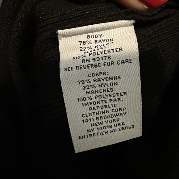 Carmen Marc Valvo S Blouse Ribbed Puff Sheer Sleeve Square Neck Black NWT - Picture 7 of 11